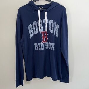 Boston Red Sox 100% cotton hooded pullover lightweight shirt. Size medium
